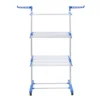 Clothes Drying Rack Folding Clothes Rail 4-tier Clothes Horses Rack Stainless Steel Laundry Garment Dryer Stand W/ 2 Side Wings 3