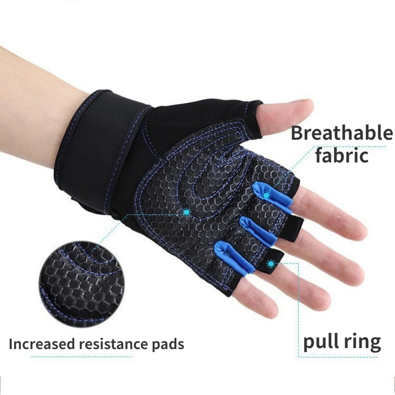 Fitness Half-finger Gloves Men  Women Protective Anti-slip Wrist Guard Barbell Cycling Equipment Training Gloves Sports Exercise 4