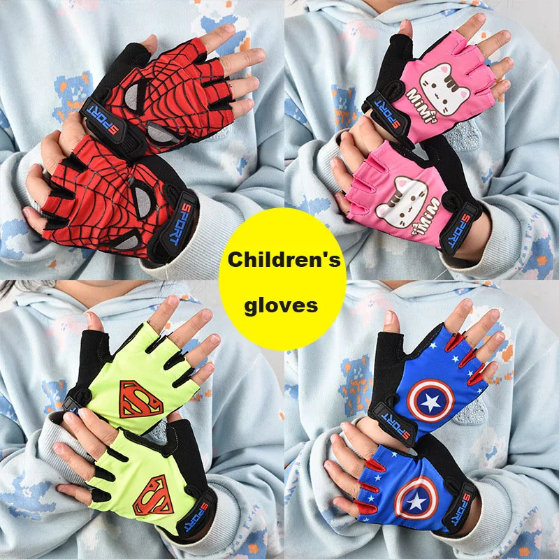 Neue Kinder Halb finger handschuhe atmungsaktive Fahrrad handschuhe Anti-Schweiß Anti-Schock Anti-Rutsch-Verschleiß-widerstands fähige Sport fahrrad handschuhe