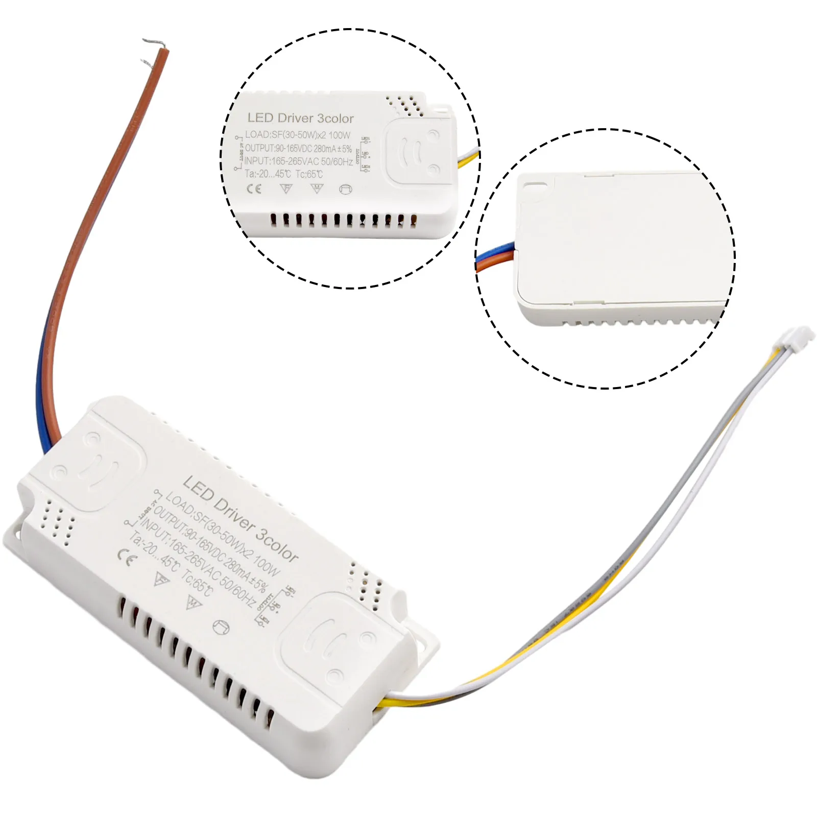LED Driver 3color Adapter 8-24W 20-40W 30-50W 40-60W 50-70W For LED Lighting Non-Isolating Transformer Replacement