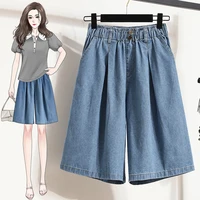 High Waist Wide Leg Loose Denim Shorts Women 2024 Summer New Arrivals Half Length Blue Color Jeans Shorts Korean Casual Jeans - Image 2