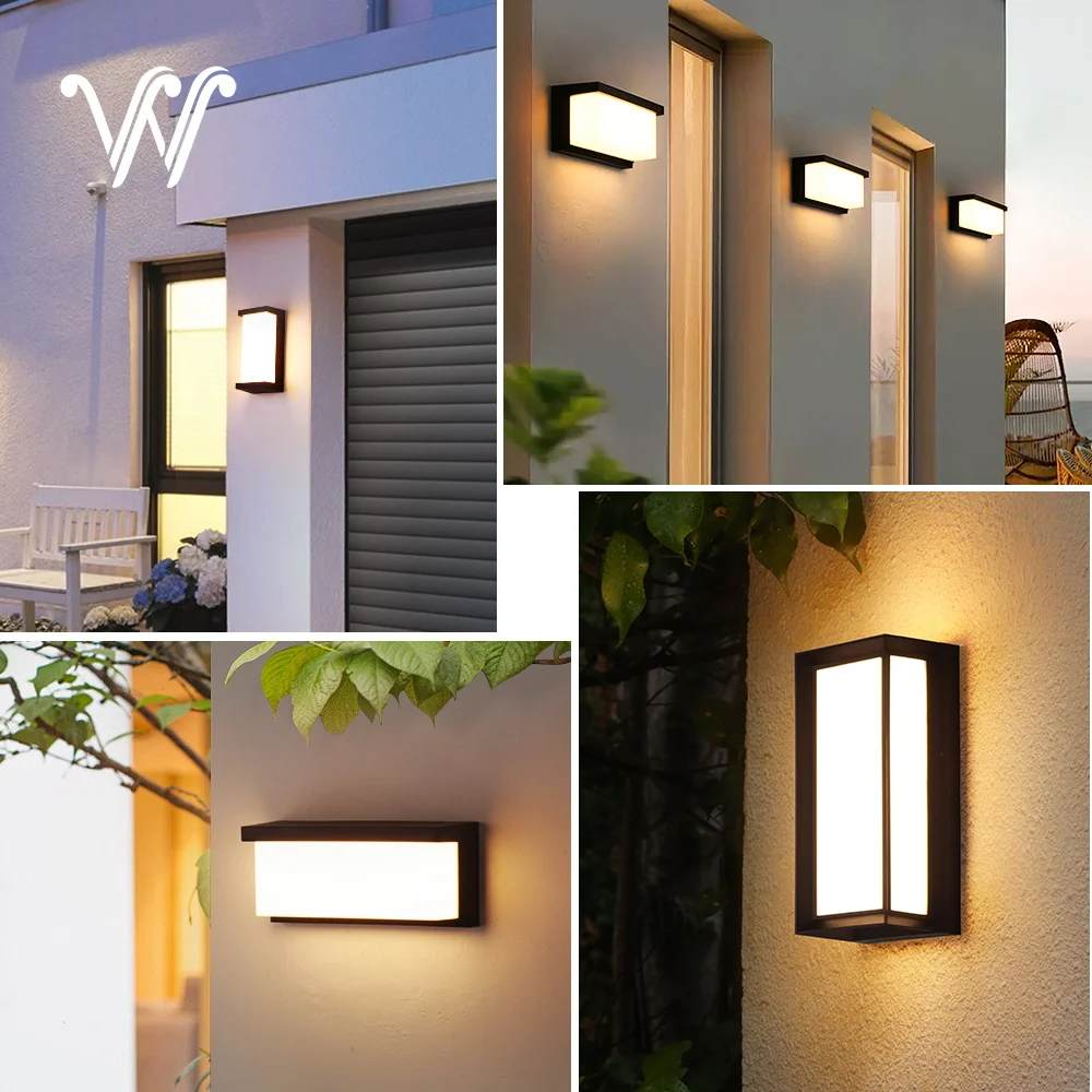 IP65 Waterproof Outdoor 24W AC85-265V LED Wall Lamp Plastic Lamp Body Warm White Porch Light Garden Light