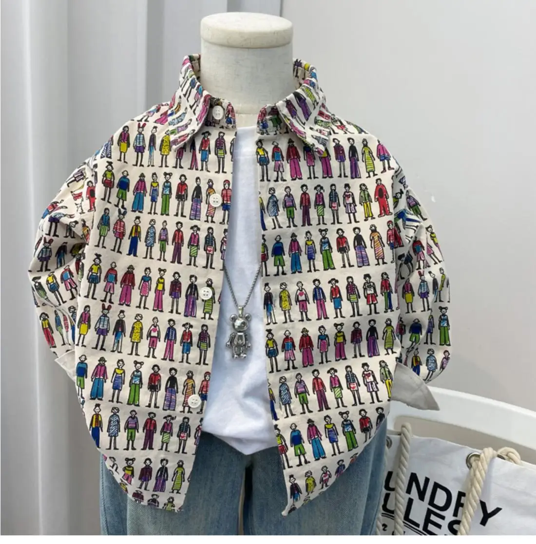 Spring and Autumn Children's Shirt Coat Korean Edition Boys' Polo Top Baby Long sleeved Shirt