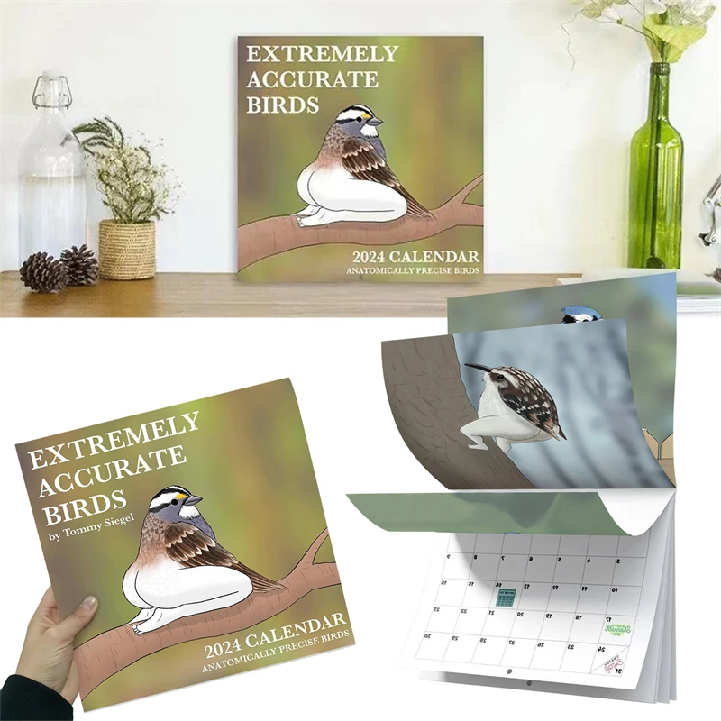 

Декоративный настенный календарь для влюбленных птиц, календарь для спальни и гостиной, 2024