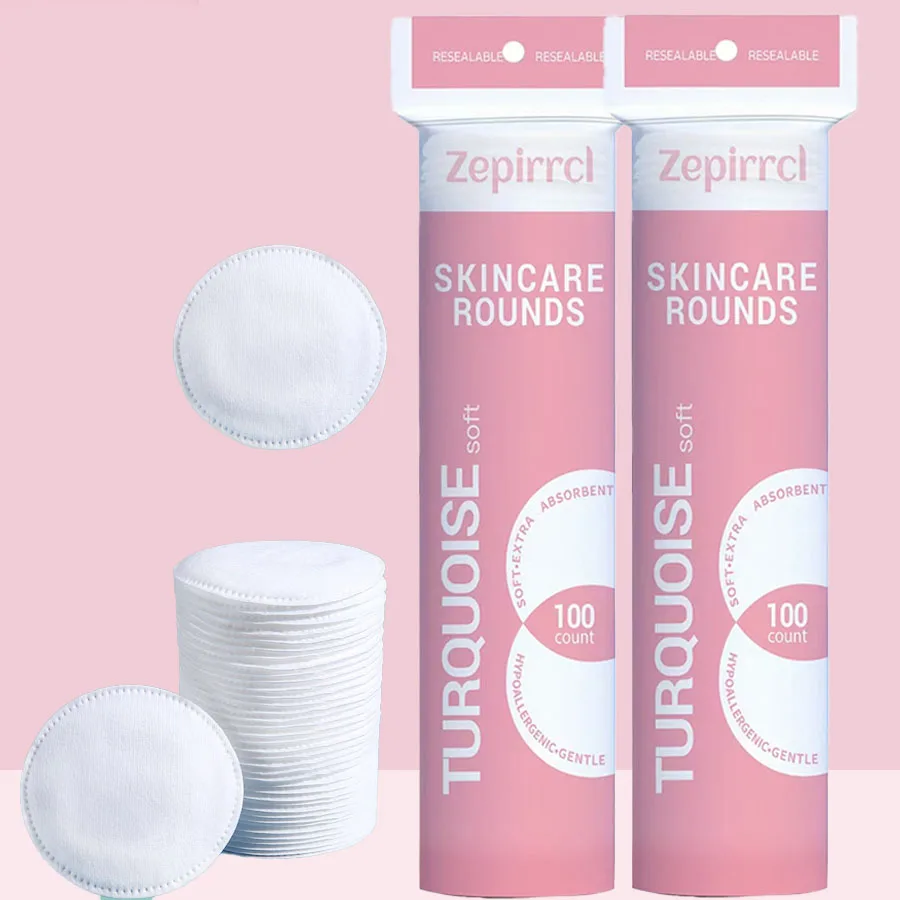 Disposable High-Quality Round Makeup and Cleansing Pads, Soft and Skin-Friendly, for All Skin Types, Portable Pack