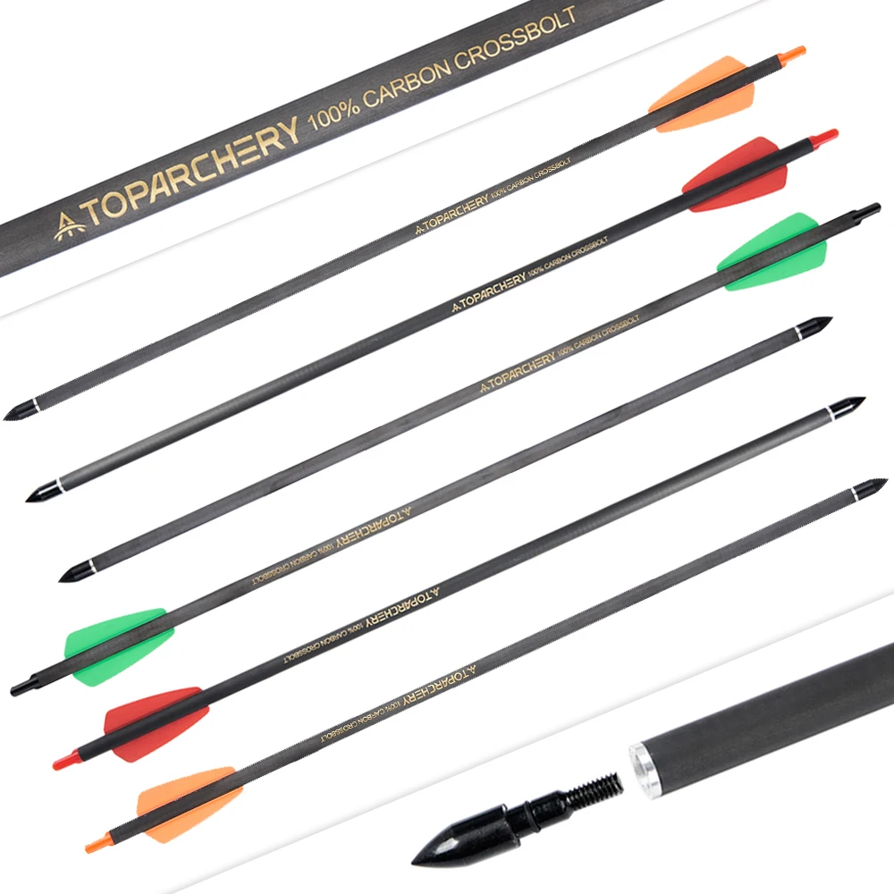 Premium Crossbow Bolts with Replaceable Arrow Tips - Pack of 12/24, 15-Inch, Spine 350, Ideal for Archery and Outdoor Hunting