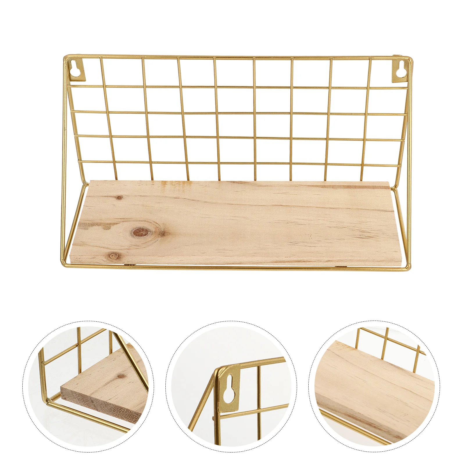 

Wooden Shelf Entryway Wire Shelves Mounted Iron Living Room Storage Holder