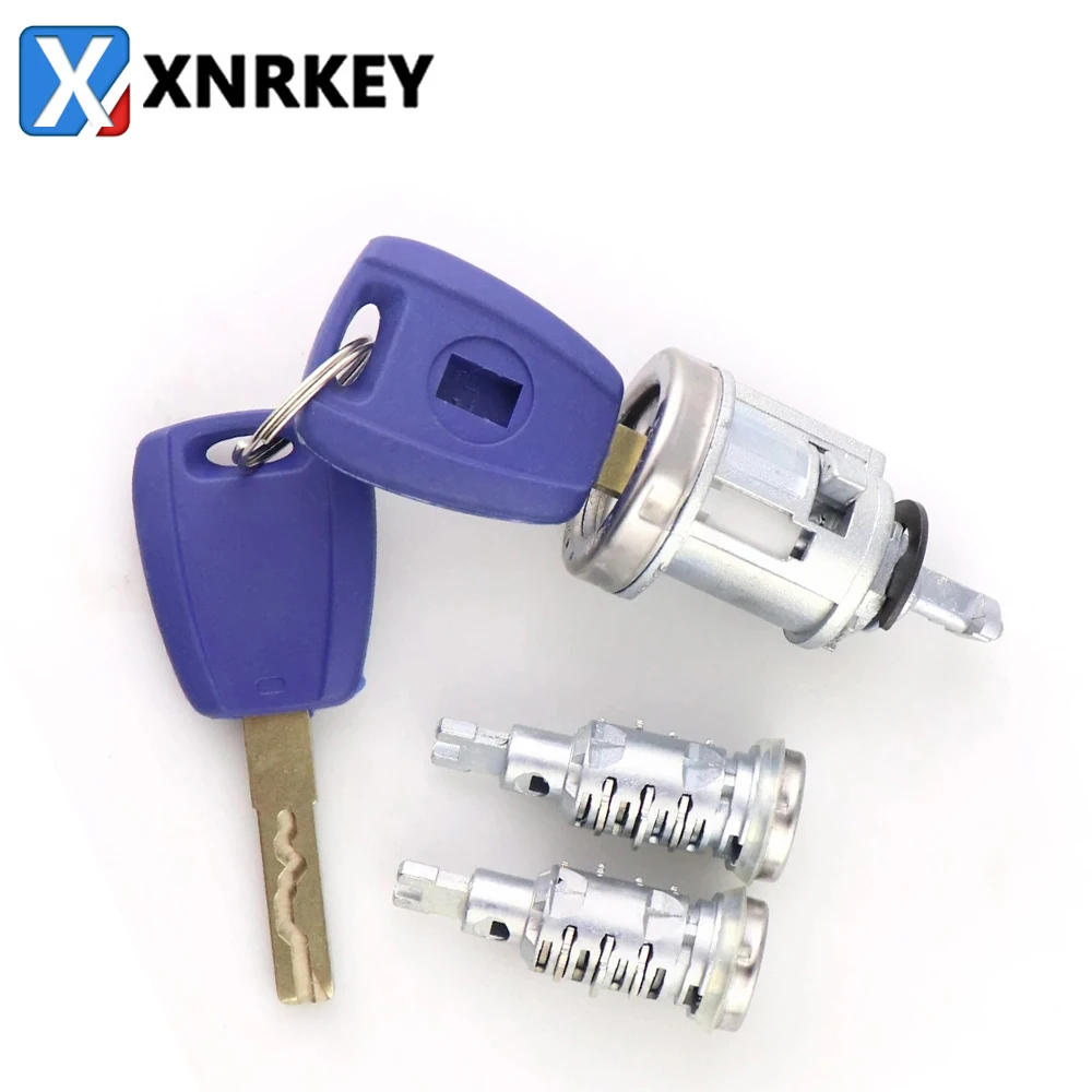 XNRKEY 2 Keys Car Ignition Lock Set for Fiat Ducato SIP22 Blade Peugeot Citroen Cargo Punto Cylinder Latch with Trunk Lock