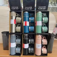 Insulated Thermos with Three Lids - 24 Hour Hot/Cold Retention, Stainless Steel Gift Packaging 6