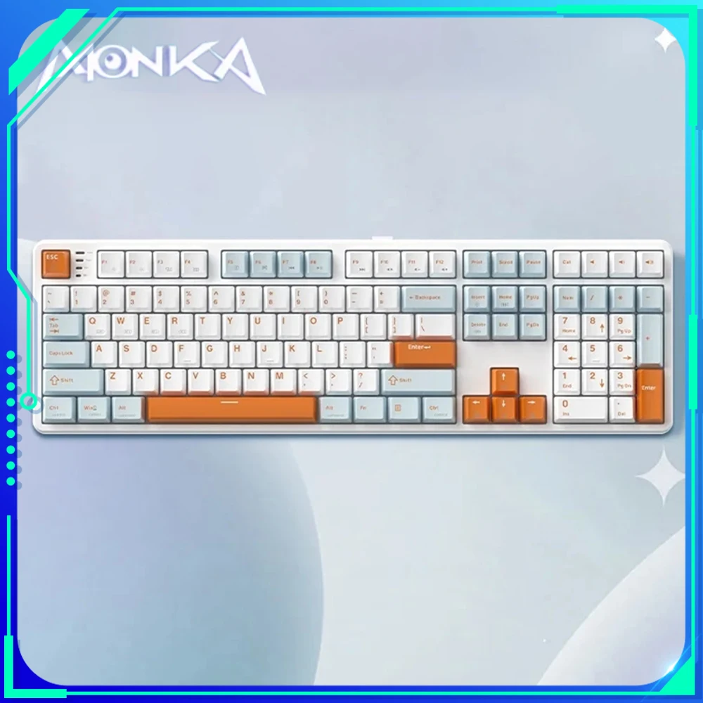 

Monka 3108 Mechanical Keyboard RGB Backlit Hot Swap Gaming Keyboard Gasket108 Keys Low Delay Pc Gamer Accessory Mac Office Gift