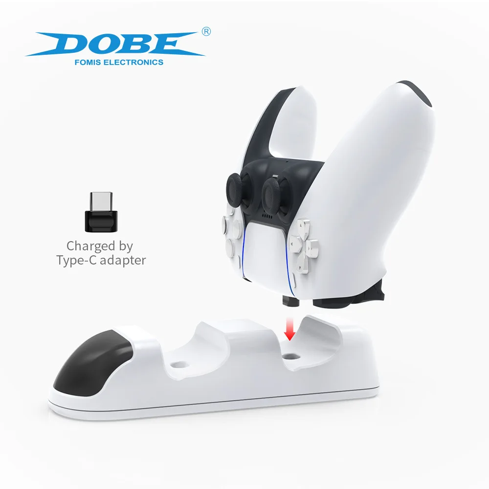 New Handle Double Fast Charging with Indicator Light For PS5 Wireless Handle Charging Bracket Locomotive LED Seat TP5-0506