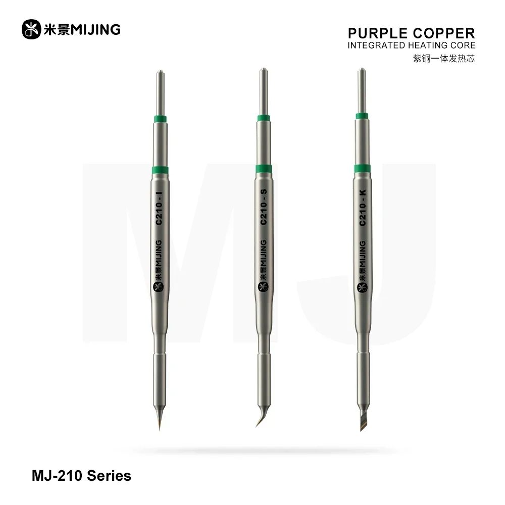 Mijing C210 시리즈 통합 납땜 인두 팁 및 가열 코어 효율적인 열전도 온도 회복 핸드 툴 세트