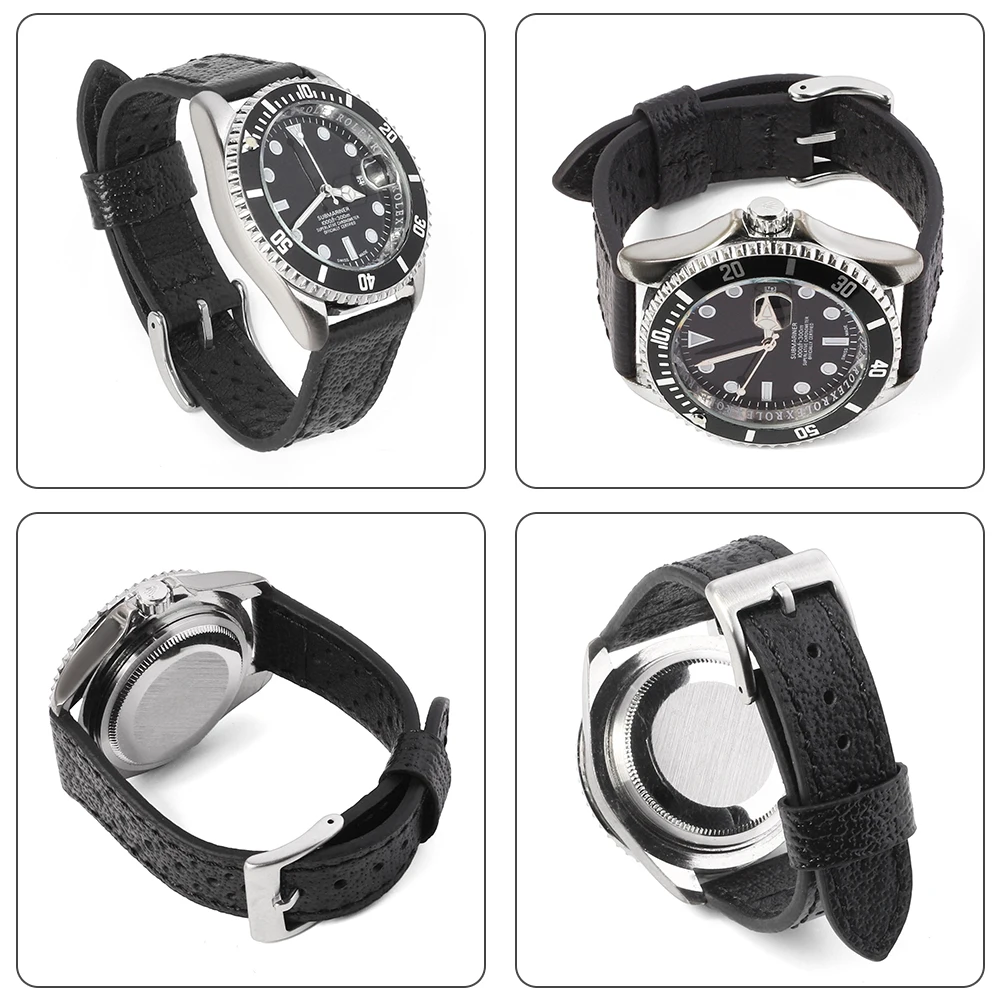 Universal Genuine Leather Watch Strap - Soft Cowhide Bracelet with Breathable Design