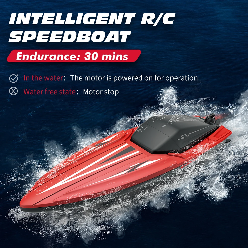 

Remote Control Boat 2.4G Long Battery Life Charging Dual Motor Electric Speedboat Water Toy For Swimming Pool, Lake