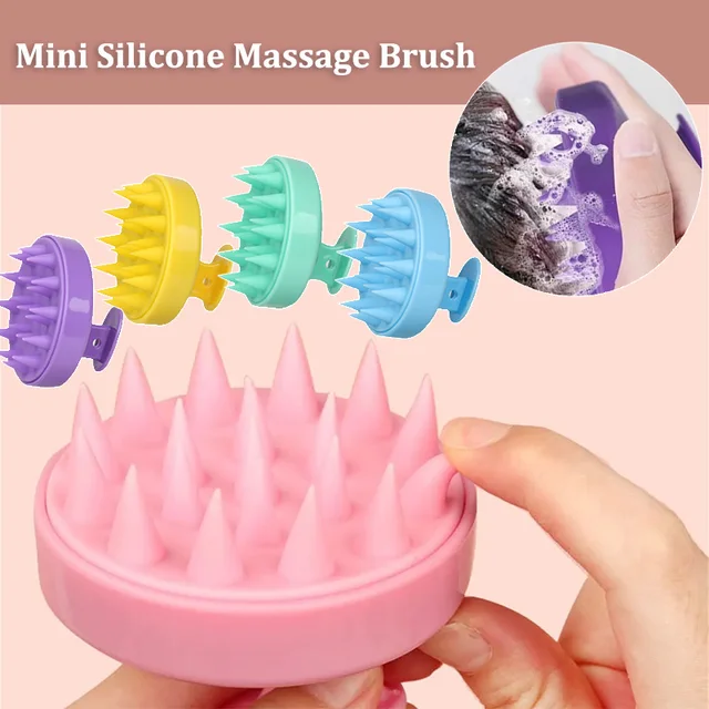 Silicone Massage Brush Mini Scalp Massager Body Scalp Massage Hair Washing Comb Head Cleaning Massage Tool Salon Hairdressing