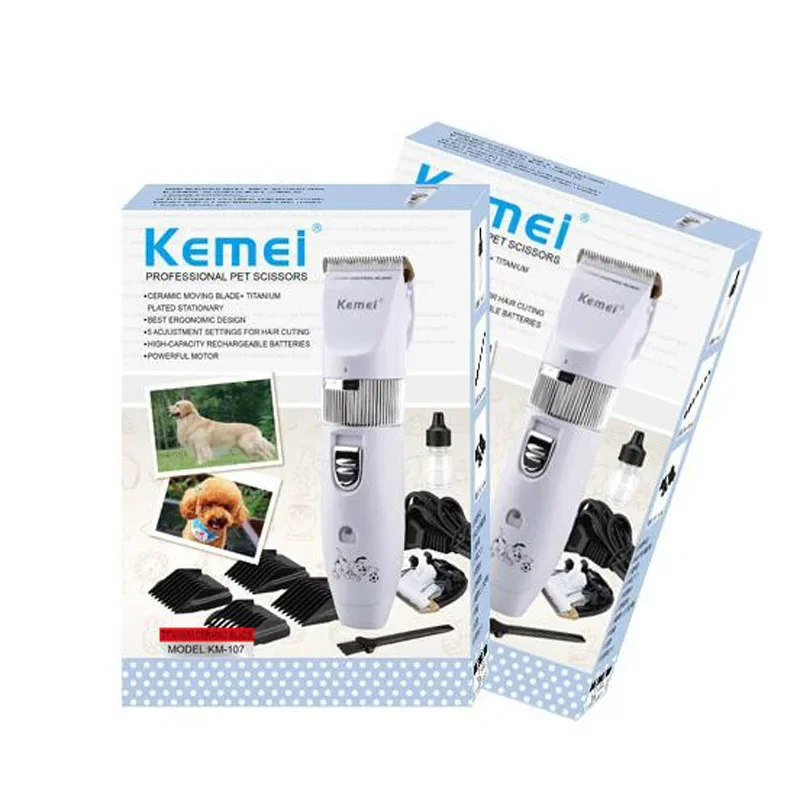 

KEMEI KM-107 Rechargeable Animal Hair Clipper for Pet Hair Cutter Professional Cat Dog Hair Shaver Trimmer Remover Machine