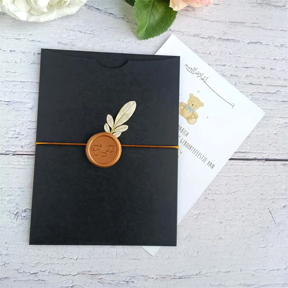 DIY Wedding Invitation Pocket Envelop Fit For 5x7 Inserts Party Gift Cards Printing Available 50pcs