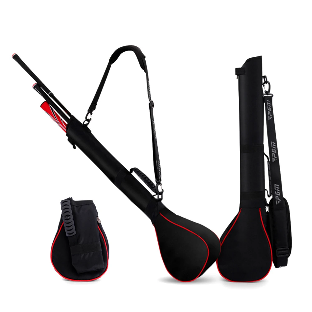 Description Picture 6 of itemFoldable Golf Carry Pack Soft Rubber Handle Can Hold 3 Clubs Golf Stand Carry Bag with Zipper Driving Range for Men and Women