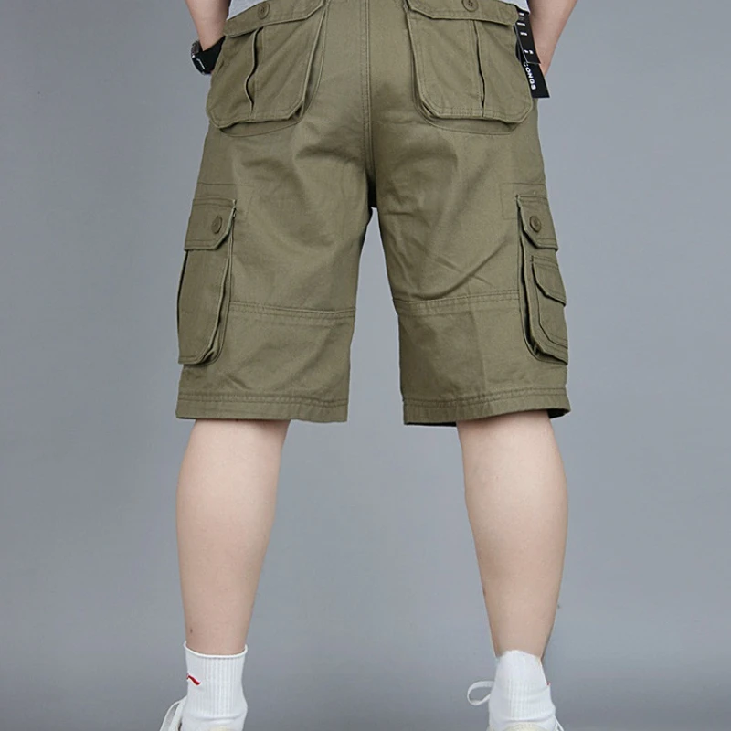 Men's Overalls Cotton Shorts Men's Military Cargo Shorts Army Tactical Joggers Shorts Men Loose Work Casual Short Pants