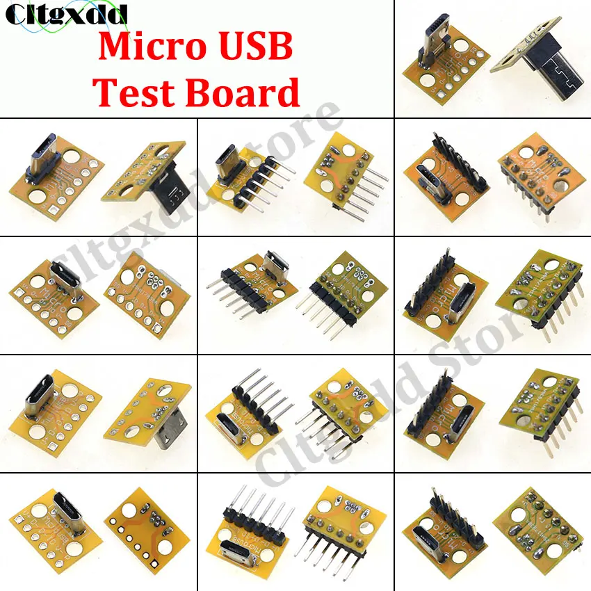 5 Stück vertikale 5p 5-polige Micro-USB-Test platine Stecker Buchse Ladeans chluss Anschluss auf 2,54mm multifunktion ale Adapter platte