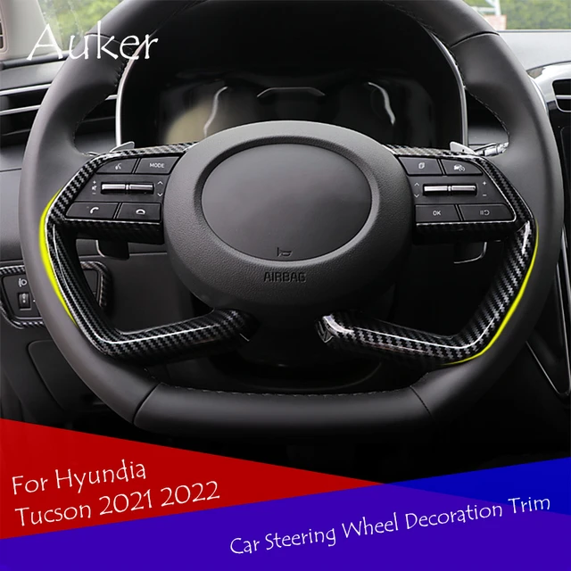 For Hyundai Tucson 2022 2023 Silver Matte Car Steering Wheel Frame Cover  Trim