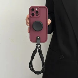 Silicone Case with Lanyard Wrist Strap and Stand for Redmi Note 14 5G (D)