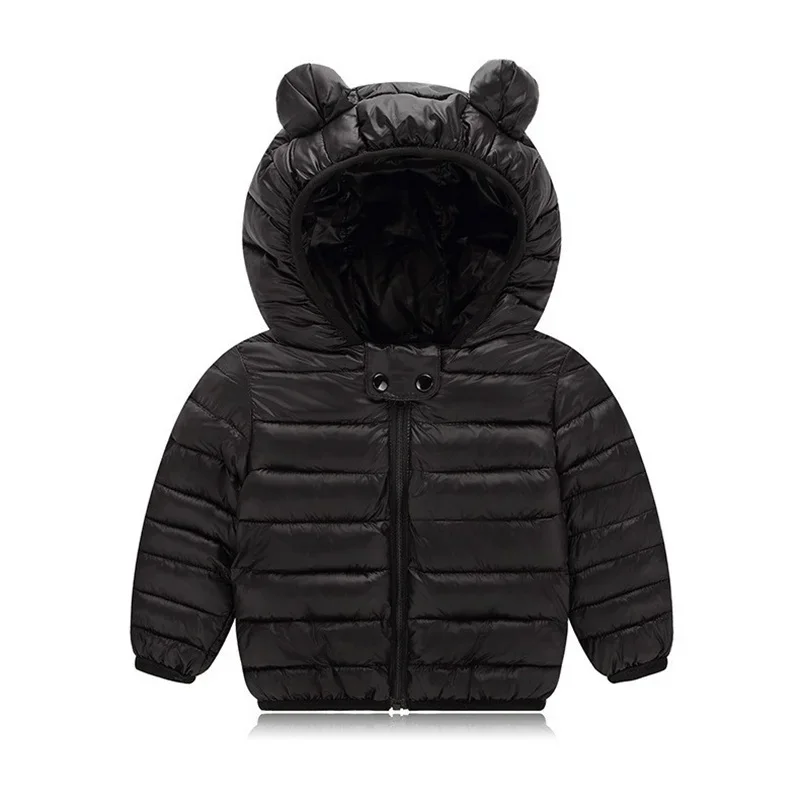 Children Padded Outerwear New Kids Warm Down Coat Boys Girls Solid Jacket Lightweight Overcoat Toddler Hooded Cotton Clothes