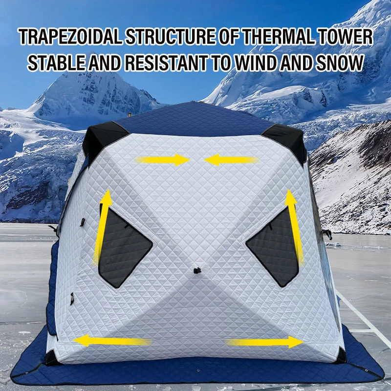 Outdoor Winter Fishing Tent Camping 3-4 Person Windows Quick Opening Tent Windproof Waterproof Camping Gadgets