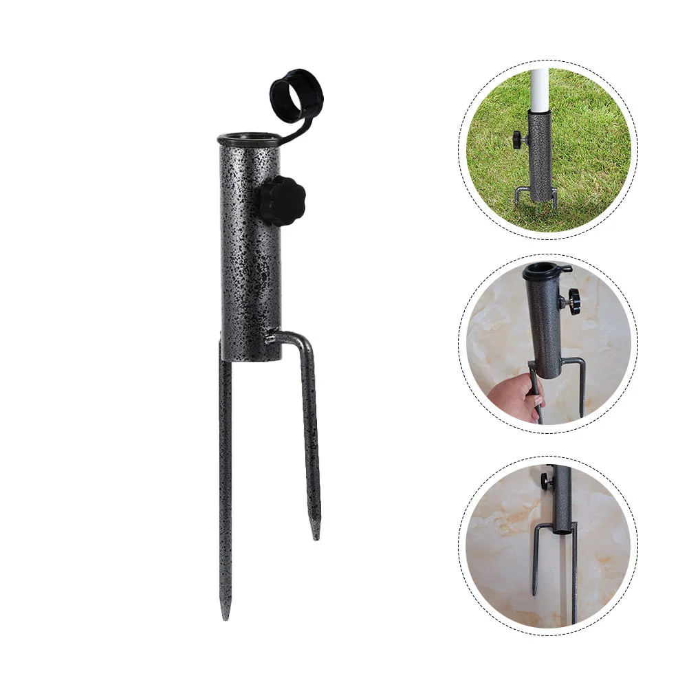 

Parasol Insert Patio Umbrella Base Stand Holder Anchor Outdoor Stake for Sand Iron