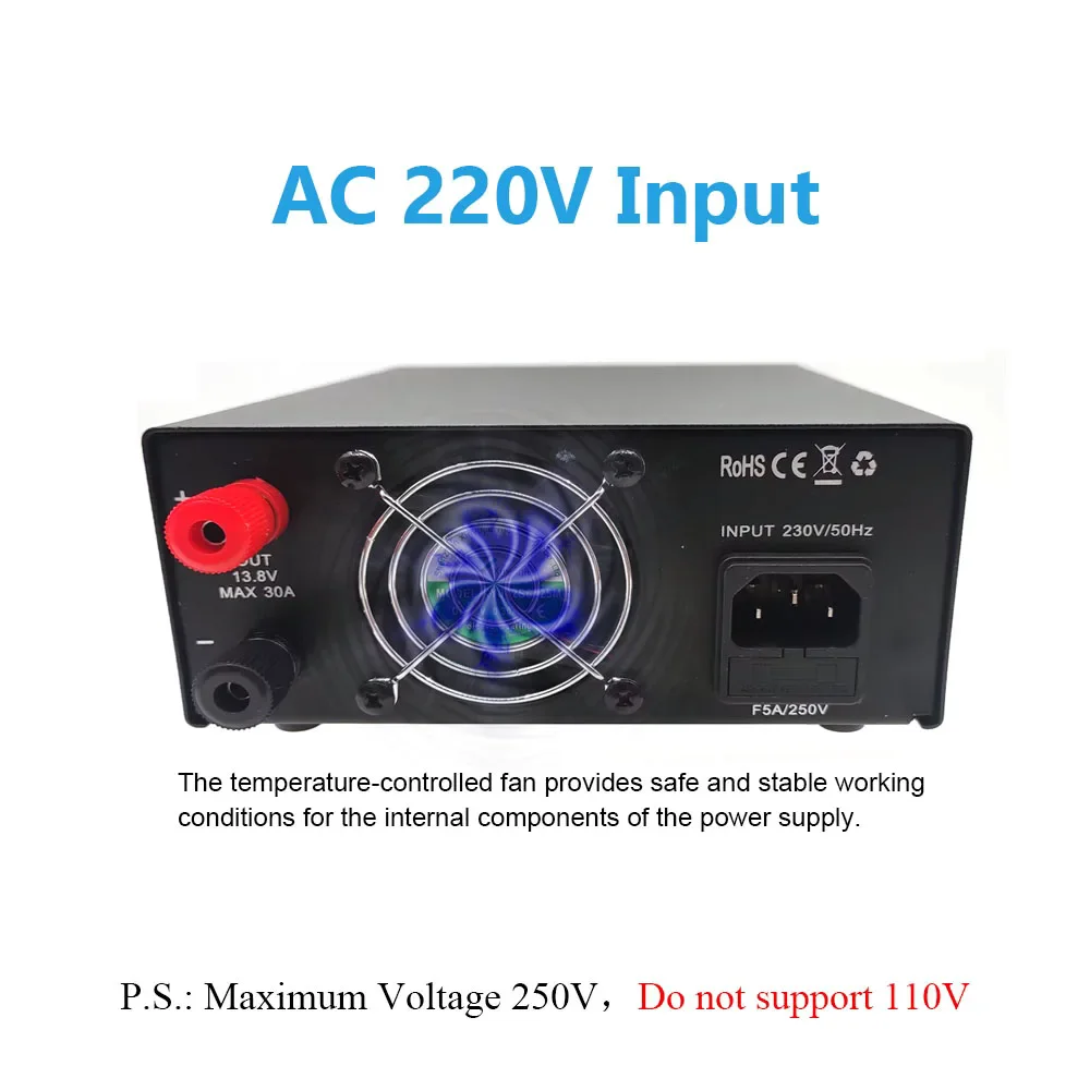 QJE PS30SW IV High efficiency DC 220V Converter 13.8v 30A Switch Power Supply For Car radio TH-9800 KT-8900 kT-7900D