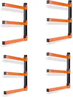 Wall Mount Wood Organizer and Lumber Storage Metal Rack with 3-Level - Indoor & Outdoor Use, 4 Pack 2