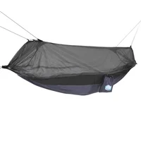 Equip Nylon Mosquito Hammock with Attached Bug Net, 1 Person Dark Gray and Black, Size 115" L x 59" W camping  hammock 1