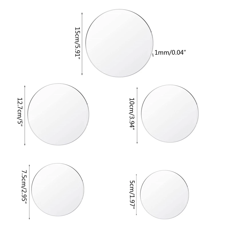 30Pcs Blank Acrylic Keychains Ornament 5/7.5/10/12.5/15cm Round Shape  Circles Acrylic Clear Discs