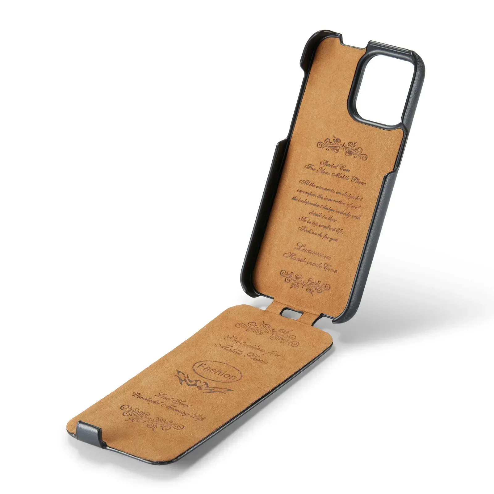Premium Vertical Flip Genuine Leather Case - Hard Back Cover