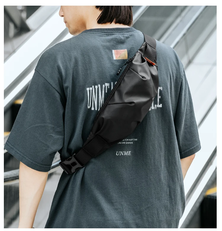 MATE ELAN Wasserdichte Herren-Gürteltasche, leicht, modisch, für kurze Reisen, Umhängetasche, Reißverschluss, Diebstahlsicherung, Outdoor-Telefon-Umhängetasche – Detail 2
