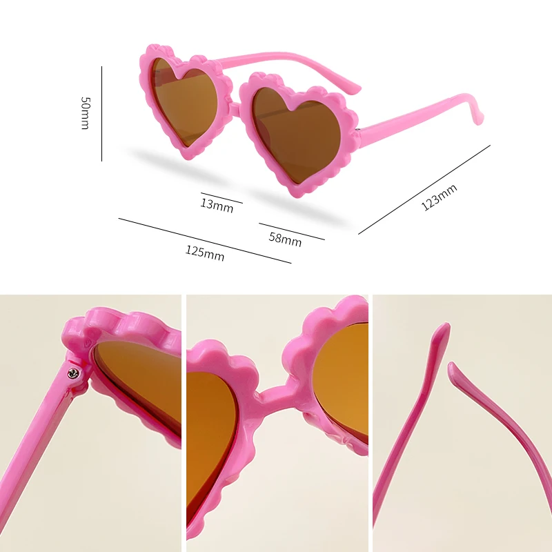 Kids Sunglasses Children Sunglasses Children Girls Polycarbonate Heart Shape Vintage UV400 Polarized Sunglasses