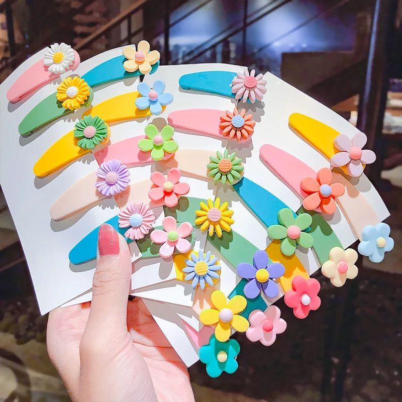 

5pcs Hair Accessories Set Children's Flower Cartoon Candy Color Cute Hair Clip Decorative New Lovely Hair Accessories Set