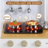Play Kitchen for Kids, Pretend Preschool Kitchen Sets, Wooden Cooking Playset w/Realistic Light & Sound, Telephone, Stove,Fridge 3