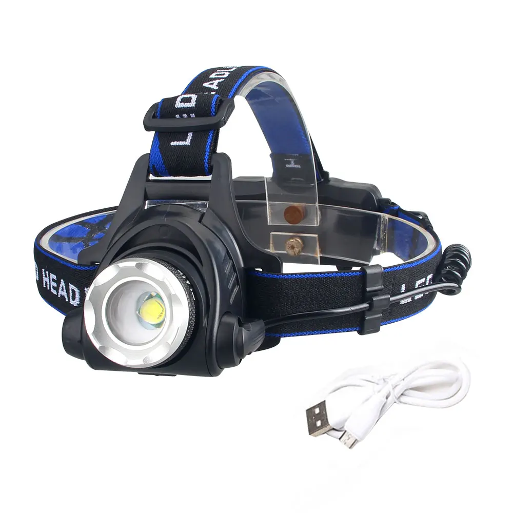 modos led zoomable forte usb carregamento farol ajustável led farol de pesca bateria