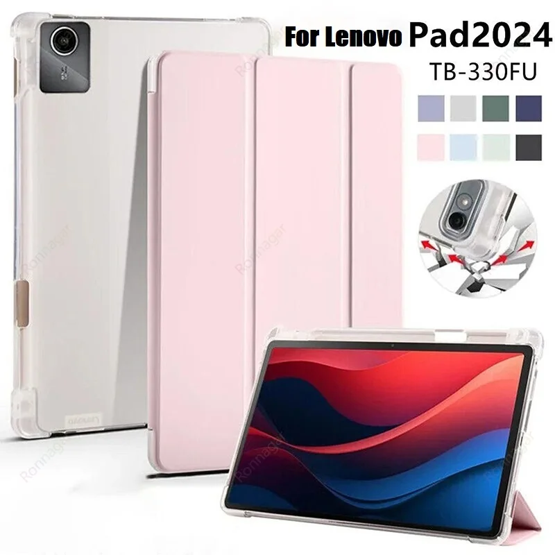 Slim Folding Soft Protective Case with Pencil Holder and Translucent Back