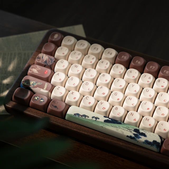 Womier Mount Fuji Custom Keyboard WD75 V2 Wooden Gaming Keyboard with QMK/VIA Tri-Mode Wireless Mechanical RGB 75% Hot Swappable