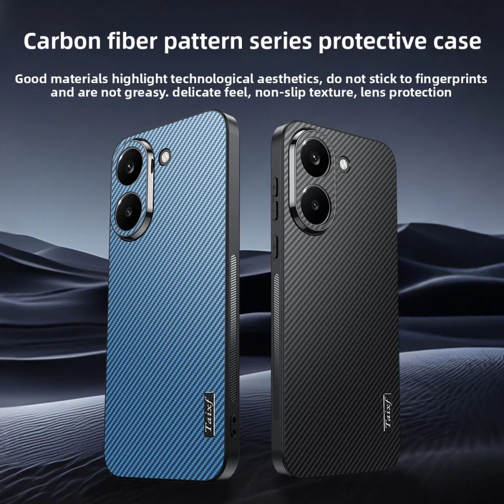 Luxury Hard PU Carbon Fiber Protective Back Cover Case