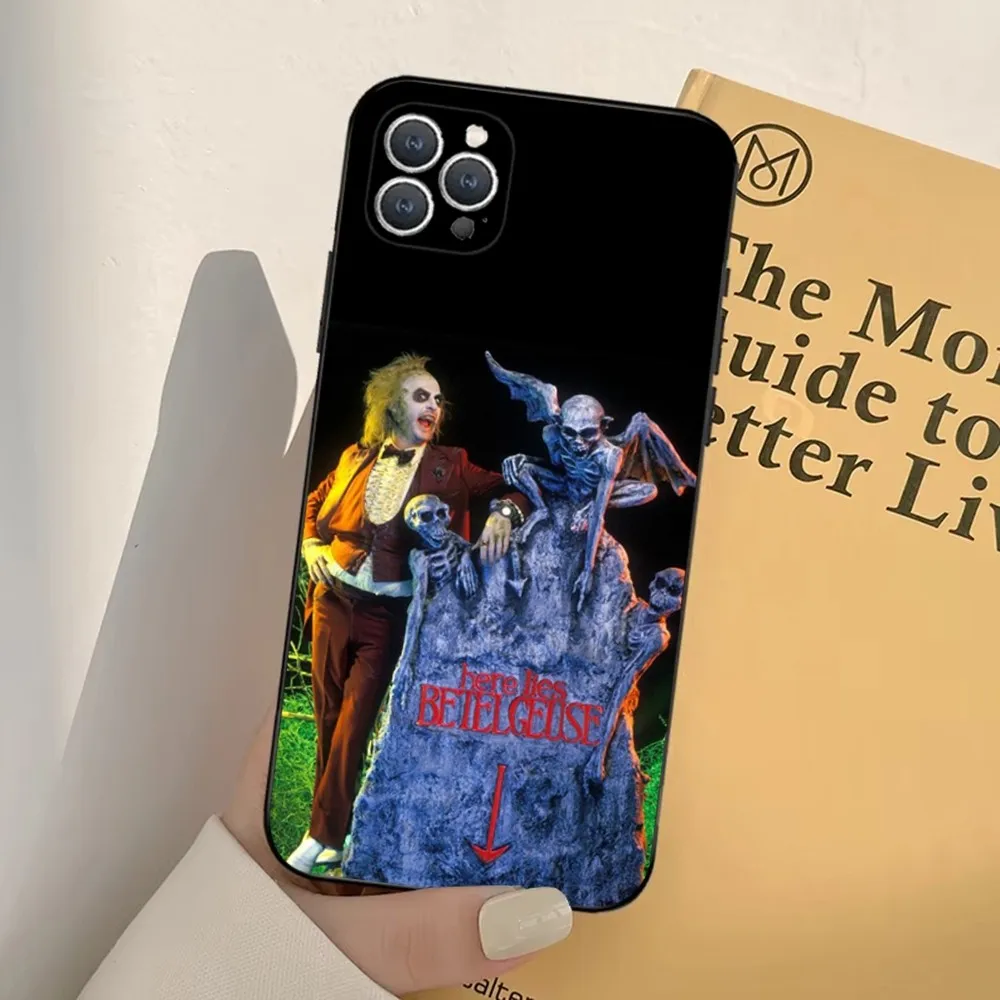 thumbnail image 1 of B-Beetlejuice 2 Phone Case For iPhone 16,15,14,13,12,11,Pro,X,XS,Max,XR,Plus,Mini Soft Black Cover, 1 of 5