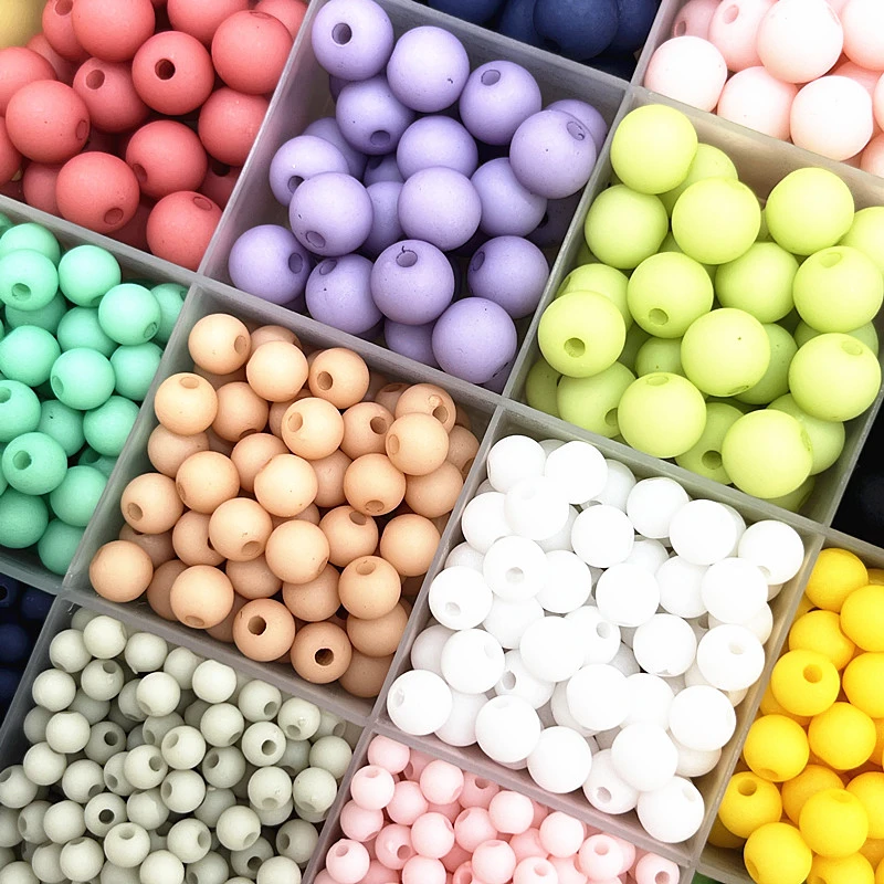 New 4mm/6mm/8mm Round Acrylic Matte Beads Loose Spacer Beads for