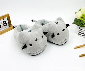 Cute Slippers Cartoon Cat Slippers Indoor Home Warmth Fall & Winter Plush Cotton Shoes Cotton Slippers for Men 1