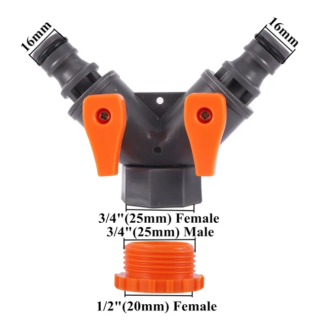1/2 " - 3/4" Y Szelepcsatlakozó Szabványos Csaptelep Adapter Kerti Öntözési Öntözés -Elosztó Mezőgazdasági Cső Illesztése 1 Db - Image 3