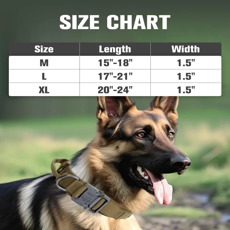 Durable Tactical Nylon Dog Collar & Leash Set