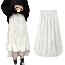 

Fashion Women A Line Pleated Tulle Elastic High Waist Party Long Maxi Skirt