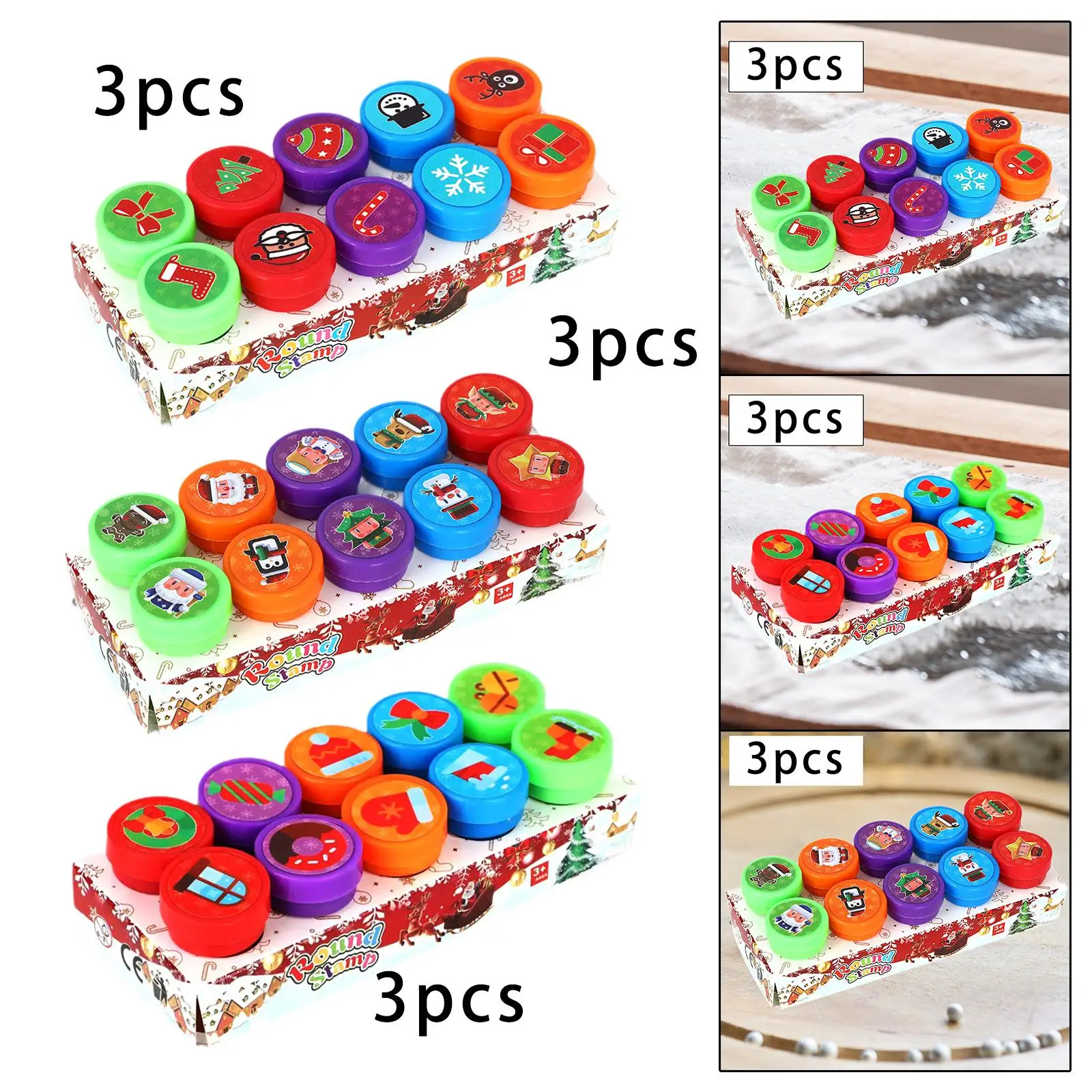30Pcs Christmas Stamps Accessories Holiday Stampers for Birthday Scrapbooking Photo Album Party Favors Supplies Happy Planner