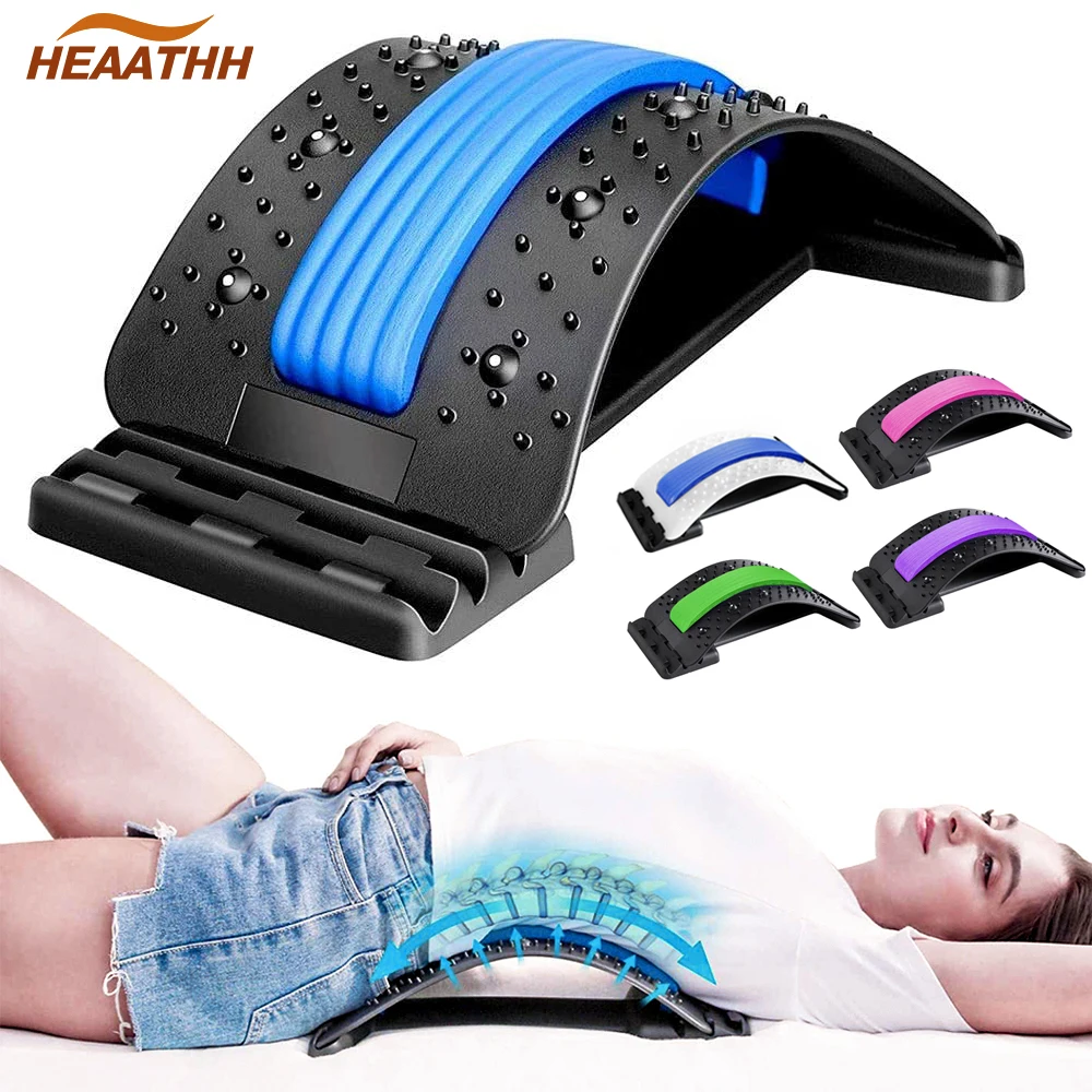 Adjustable Back Massage Stretcher Humpback Posture Corrector Lumbar Back Pain Relief for Herniated Disc Scoliosis Sciatica